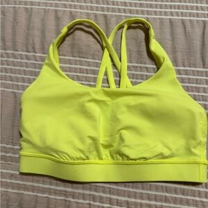 Lululemon Energy Bra Neon Yellow Size 6